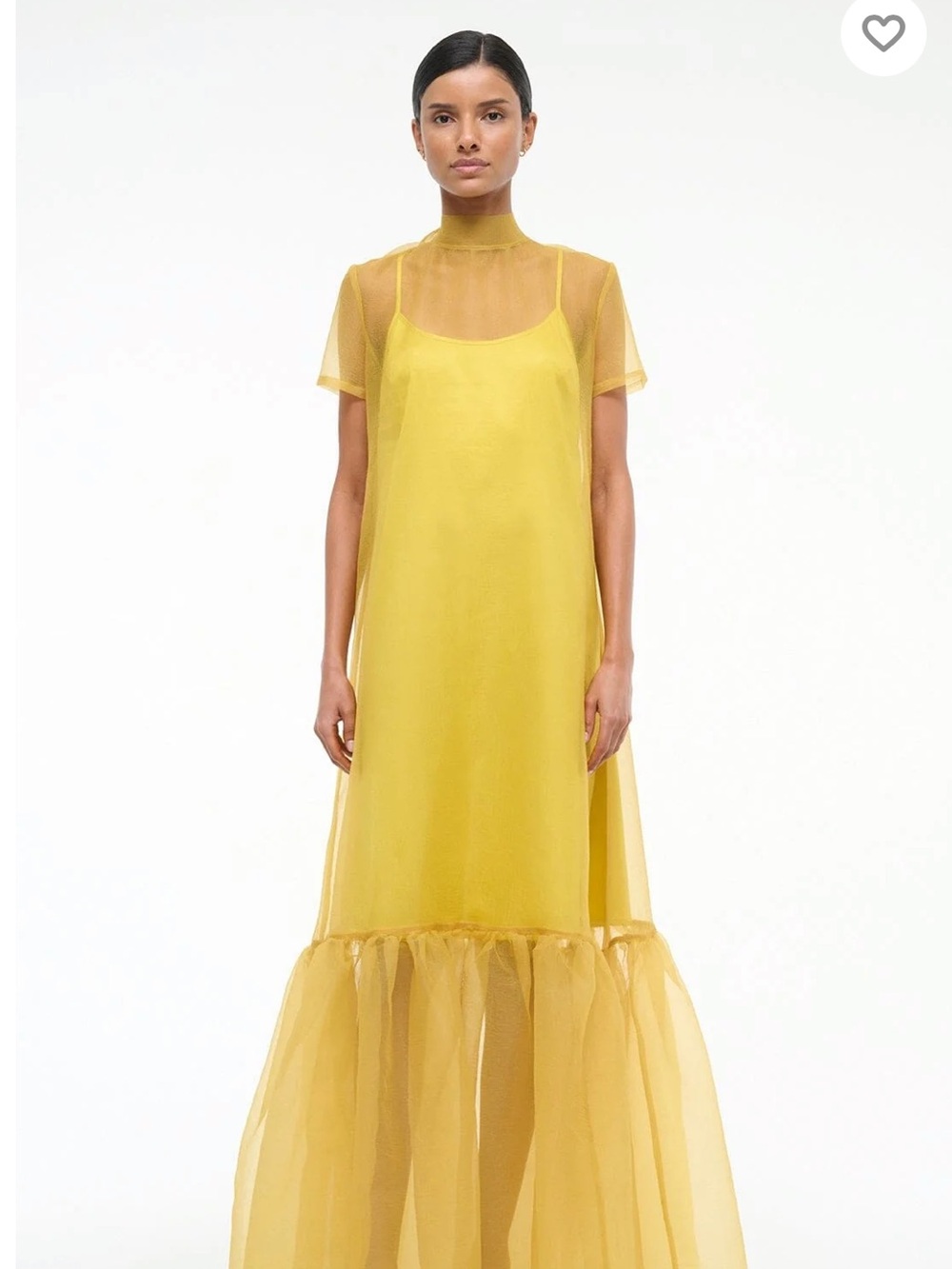 STAUD Calluna dress chartreuse yellow /green in XL new with tags